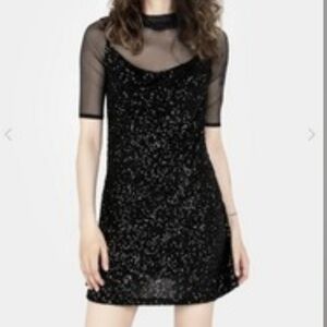 Disturbia Kikimora Black Sequin Mini Dress